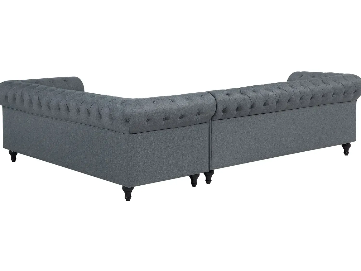 Discount Beliani Divano angolare 6 posti CHESTERFIELD Tessuto Grigio Marrone Grigio