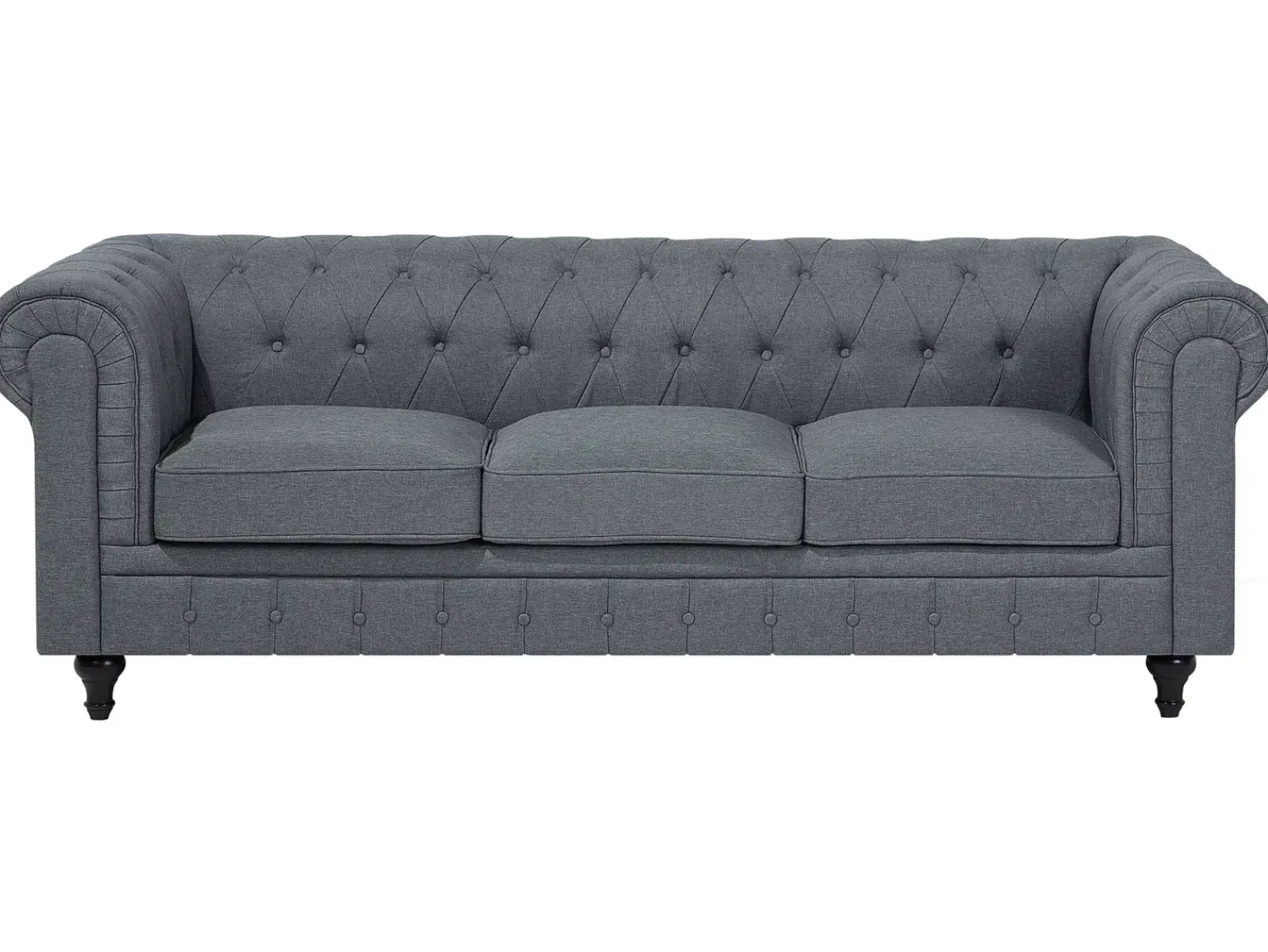 Discount Beliani Divano angolare 6 posti CHESTERFIELD Tessuto Grigio Marrone Grigio