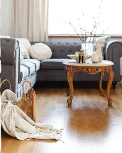 Discount Beliani Divano angolare 6 posti CHESTERFIELD Tessuto Grigio Marrone Grigio