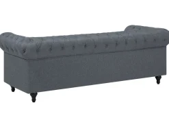Discount Beliani Divano angolare 6 posti CHESTERFIELD Tessuto Grigio Marrone Grigio