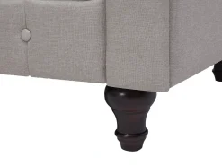 Online Beliani Divano angolare 6 posti CHESTERFIELD Tessuto Beige Lato destro Beige Marrone