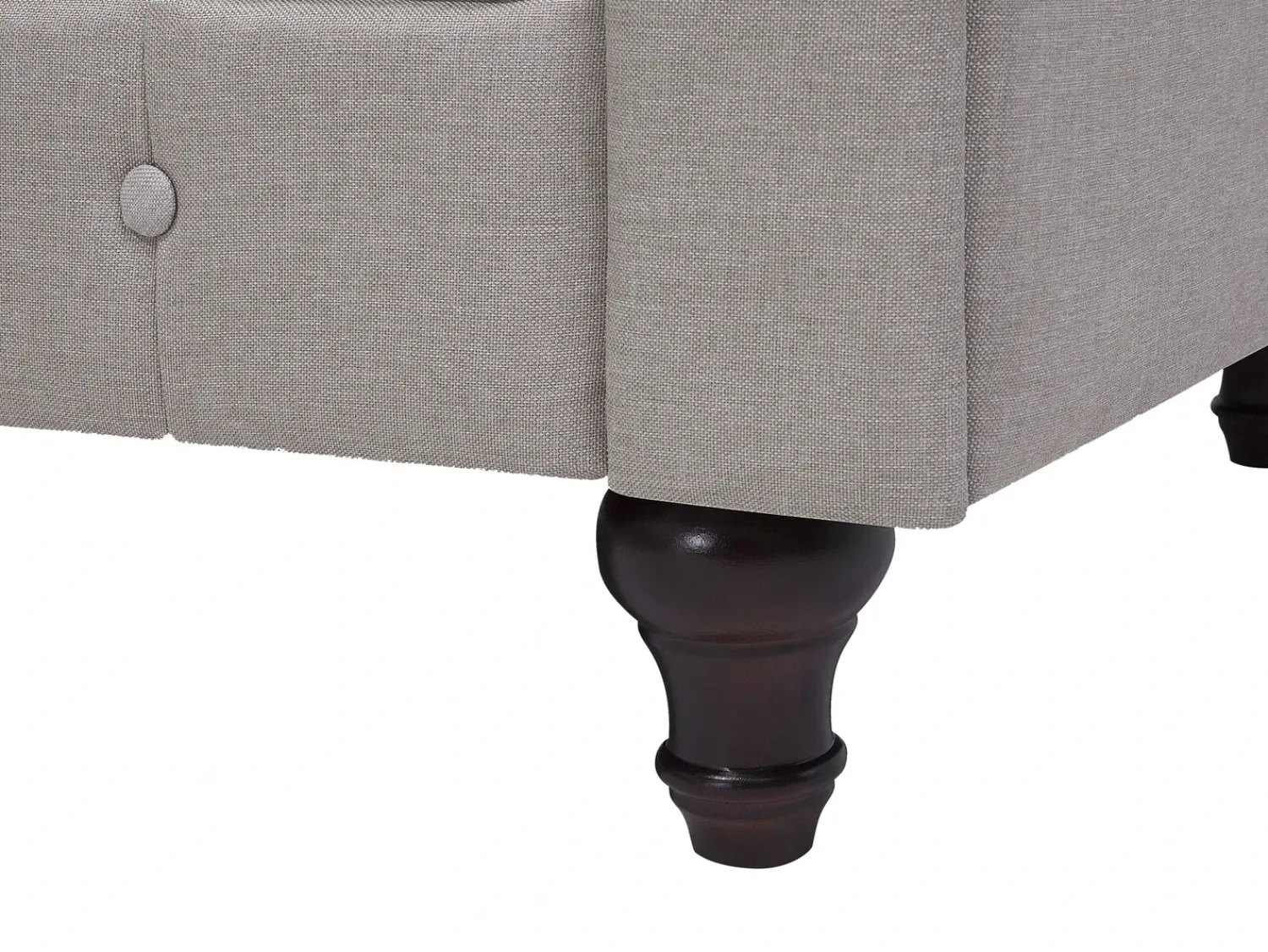Online Beliani Divano angolare 6 posti CHESTERFIELD Tessuto Beige Lato destro Beige Marrone