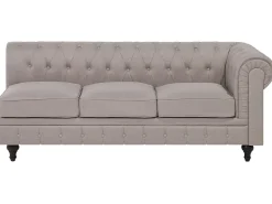 Online Beliani Divano angolare 6 posti CHESTERFIELD Tessuto Beige Lato destro Beige Marrone
