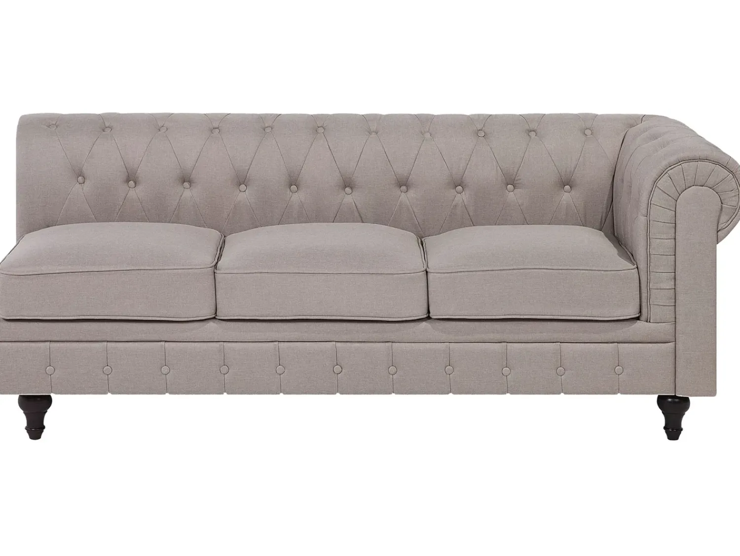 Online Beliani Divano angolare 6 posti CHESTERFIELD Tessuto Beige Lato destro Beige Marrone