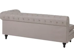 Online Beliani Divano angolare 6 posti CHESTERFIELD Tessuto Beige Lato destro Beige Marrone