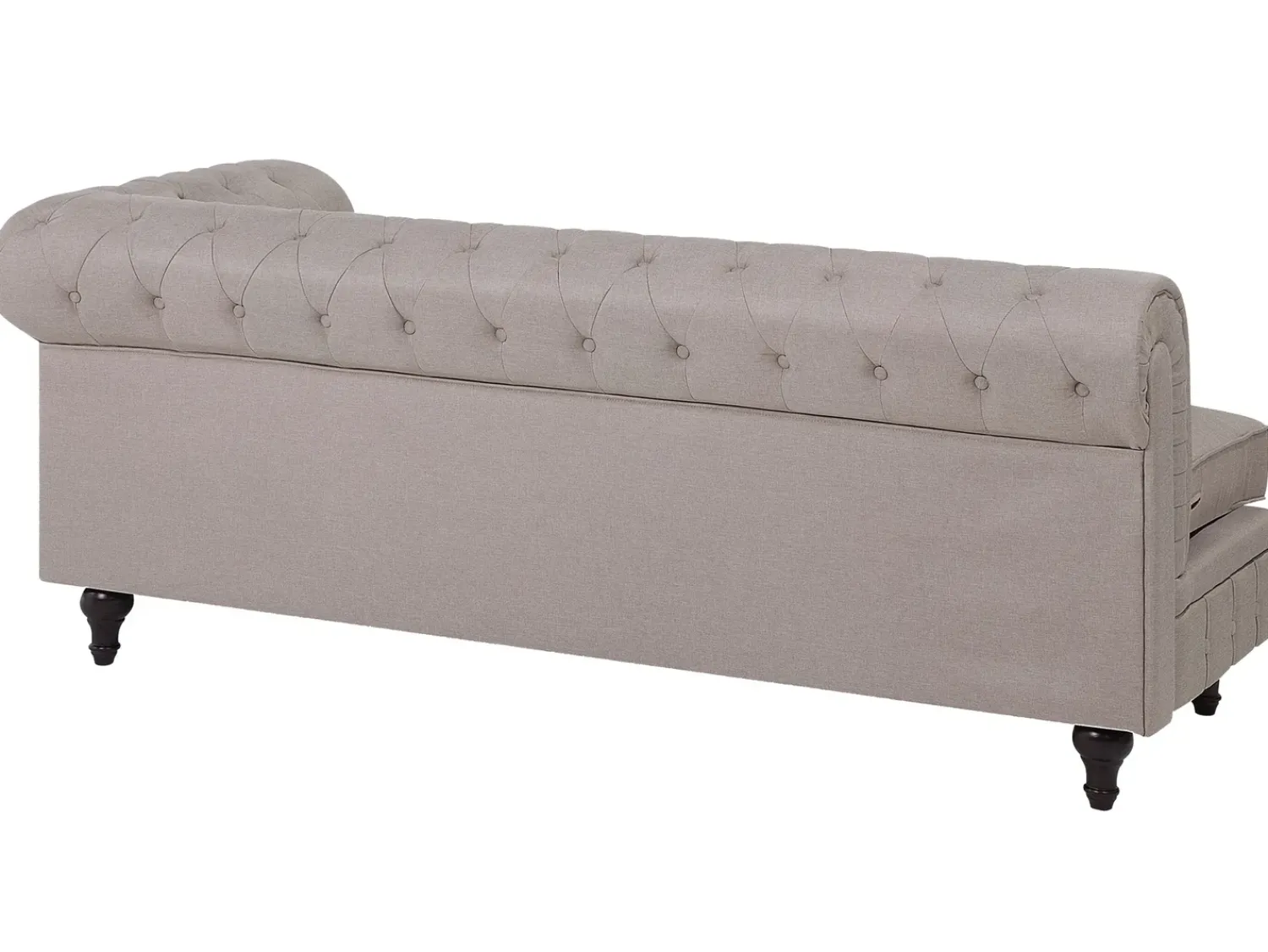 Online Beliani Divano angolare 6 posti CHESTERFIELD Tessuto Beige Lato destro Beige Marrone