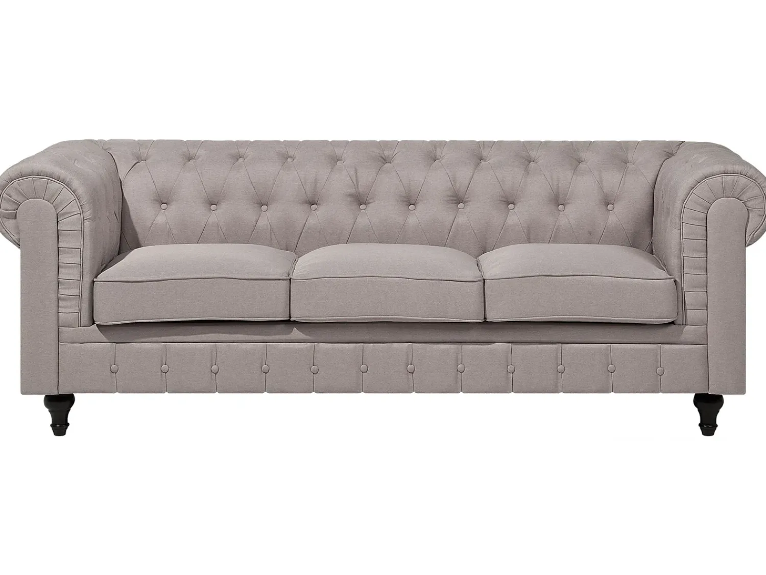 Online Beliani Divano angolare 6 posti CHESTERFIELD Tessuto Beige Lato destro Beige Marrone