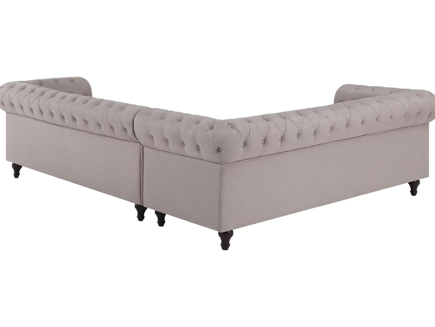 Online Beliani Divano angolare 6 posti CHESTERFIELD Tessuto Beige Lato destro Beige Marrone