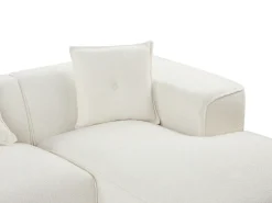 Clearance Beliani Divano angolare 3 posti DOLVA Bouclé Bianco sporco Lato Sinistro Bianco Nero