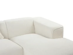 Clearance Beliani Divano angolare 3 posti DOLVA Bouclé Bianco sporco Lato Sinistro Bianco Nero