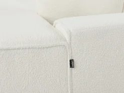 Clearance Beliani Divano angolare 3 posti DOLVA Bouclé Bianco sporco Lato Sinistro Bianco Nero