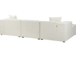 Clearance Beliani Divano angolare 3 posti DOLVA Bouclé Bianco sporco Lato Sinistro Bianco Nero