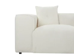 Clearance Beliani Divano angolare 3 posti DOLVA Bouclé Bianco sporco Lato Sinistro Bianco Nero