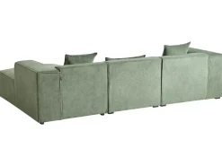 Clearance Beliani Divano angolare 3 posti DOLVA Ciniglia Verde scuro Verde Nero