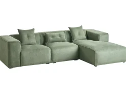 Clearance Beliani Divano angolare 3 posti DOLVA Ciniglia Verde scuro Verde Nero
