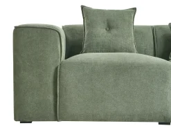 Clearance Beliani Divano angolare 3 posti DOLVA Ciniglia Verde scuro Verde Nero