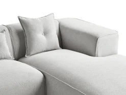 Outlet Beliani Divano angolare 3 posti DOLVA Tessuto Grigio chiaro Grigio Nero