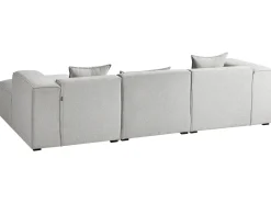 Outlet Beliani Divano angolare 3 posti DOLVA Tessuto Grigio chiaro Grigio Nero