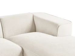 Clearance Beliani Divano angolare 3 posti DOLVA Velluto a coste Bianco sporco Bianco Nero