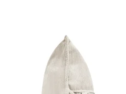 Clearance Beliani Divano angolare 3 posti DOLVA Velluto a coste Bianco sporco Bianco Nero