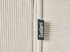 Clearance Beliani Divano angolare 3 posti DOLVA Velluto a coste Bianco sporco Bianco Nero