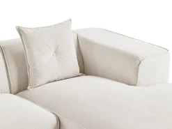 Clearance Beliani Divano angolare 3 posti DOLVA Velluto a coste Bianco sporco Bianco Nero