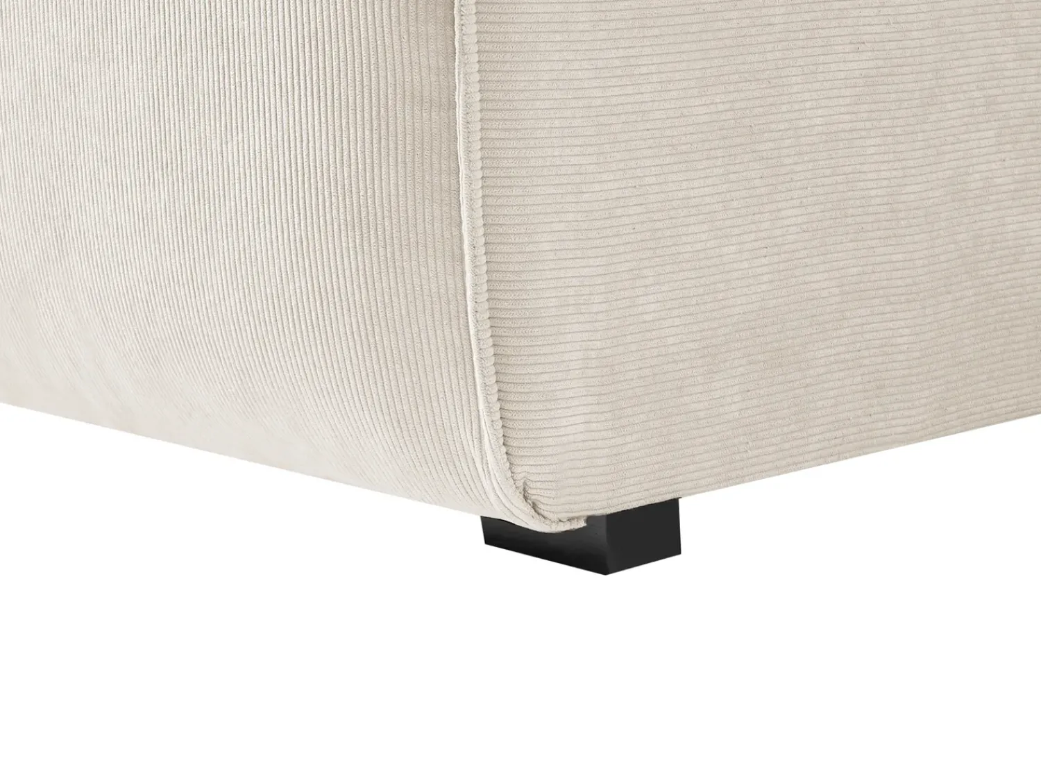 Clearance Beliani Divano angolare 3 posti DOLVA Velluto a coste Bianco sporco Bianco Nero