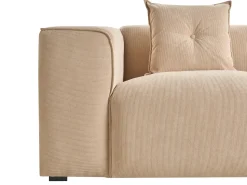 Discount Beliani Divano angolare 3 posti DOLVA Velluto a coste Beige Beige Nero