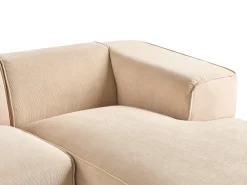 Discount Beliani Divano angolare 3 posti DOLVA Velluto a coste Beige Beige Nero