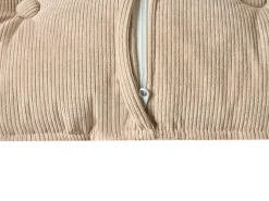 Discount Beliani Divano angolare 3 posti DOLVA Velluto a coste Beige Beige Nero