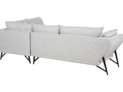 Discount Beliani Divano angolare 3 posti ELGA Lino Grigio chiaro Grigio Nero