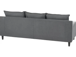 Outlet Beliani Divano angolare 3 posti ELVENES Tessuto Grigio scuro Marrone Grigio