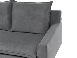 Outlet Beliani Divano angolare 3 posti ELVENES Tessuto Grigio scuro Marrone Grigio