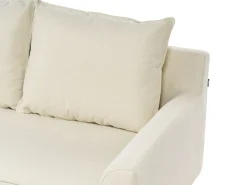 Online Beliani Divano angolare 3 posti ELVENES Tessuto Beige chiaro Beige Nero