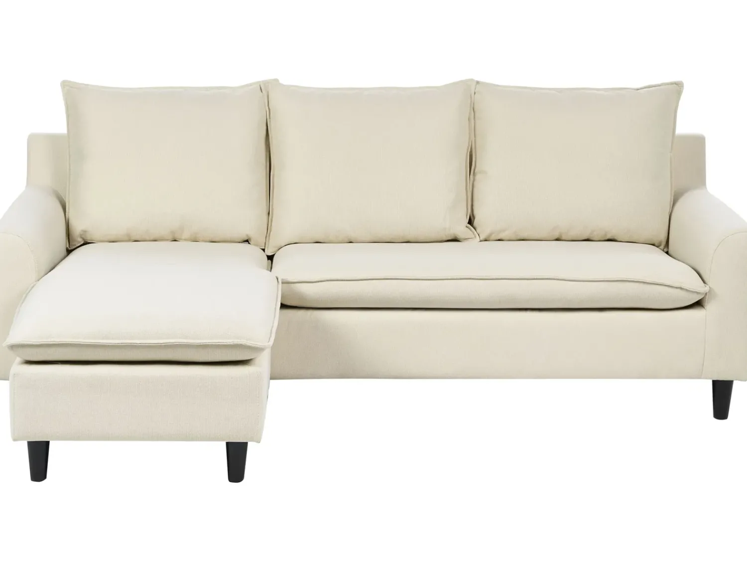 Online Beliani Divano angolare 3 posti ELVENES Tessuto Beige chiaro Beige Nero