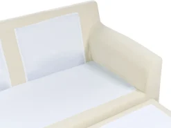 Online Beliani Divano angolare 3 posti ELVENES Tessuto Beige chiaro Beige Nero
