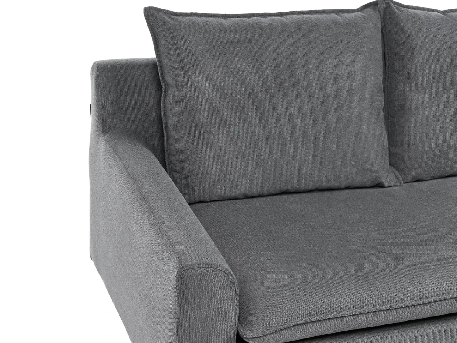 Outlet Beliani Divano angolare 3 posti ELVENES Tessuto Grigio scuro Marrone Grigio