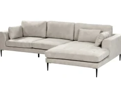 Best Beliani Divano angolare 3 posti FLAM Velluto Grigio Grigio Nero