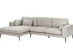 Best Beliani Divano angolare 3 posti FLAM Velluto Grigio Grigio Nero