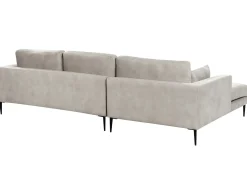 Best Beliani Divano angolare 3 posti FLAM Velluto Grigio Grigio Nero