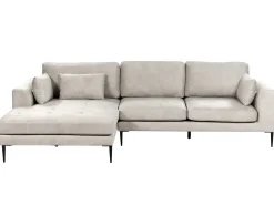 Best Beliani Divano angolare 3 posti FLAM Velluto Grigio Grigio Nero