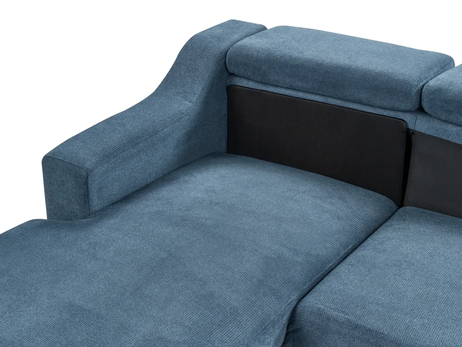 Online Beliani Divano angolare 4 posti GLOSLI Tessuto Blu marino Lato Sinistro Blu Nero