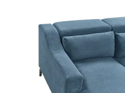 Online Beliani Divano angolare 4 posti GLOSLI Tessuto Blu marino Lato Sinistro Blu Nero