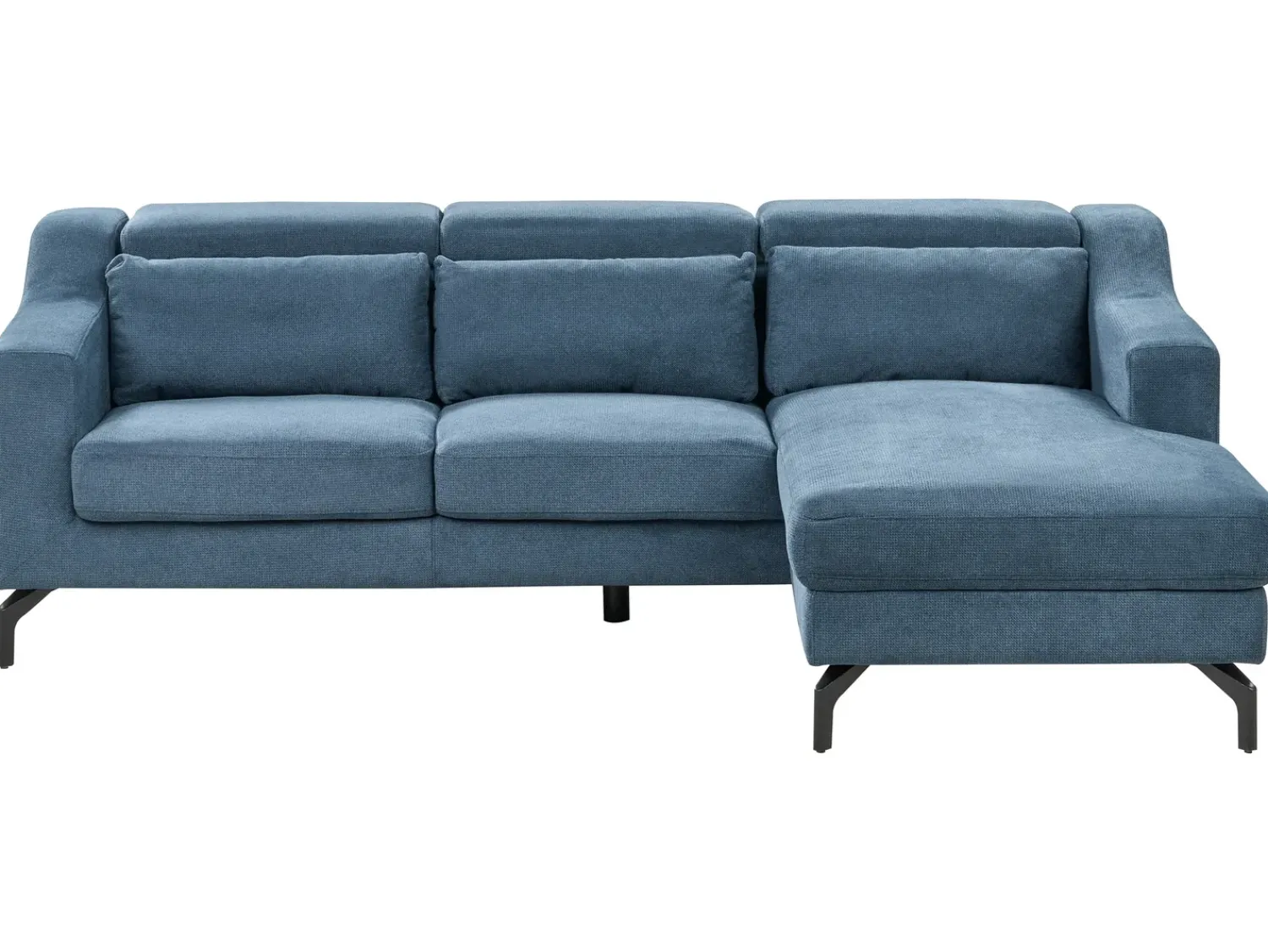 Online Beliani Divano angolare 4 posti GLOSLI Tessuto Blu marino Lato Sinistro Blu Nero