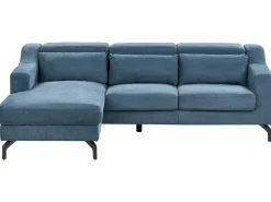 Sale Beliani Divano angolare 4 posti GLOSLI Ciniglia Blu Lato destro Blu Nero