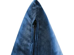 Sale Beliani Divano angolare 3 posti GRENA Velluto Blu marino Lato Sinistro Marrone Blu