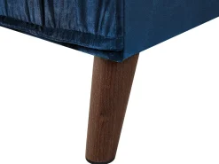Sale Beliani Divano angolare 3 posti GRENA Velluto Blu marino Lato Sinistro Marrone Blu
