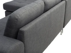 Clearance Beliani Divano angolare 4 posti KIRUNA Tessuto Grigio scuro Lato destro Argento Grigio