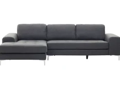 Clearance Beliani Divano angolare 4 posti KIRUNA Tessuto Grigio scuro Lato destro Argento Grigio