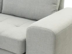 Outlet Beliani Divano angolare 4 posti KIRUNA Tessuto Grigio chiaro Lato destro Argento Grigio